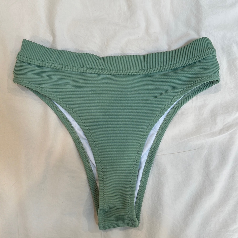 Rhythm green ribbed bikini bottoms